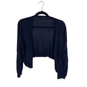 Talbots navy cropped shrug- size s